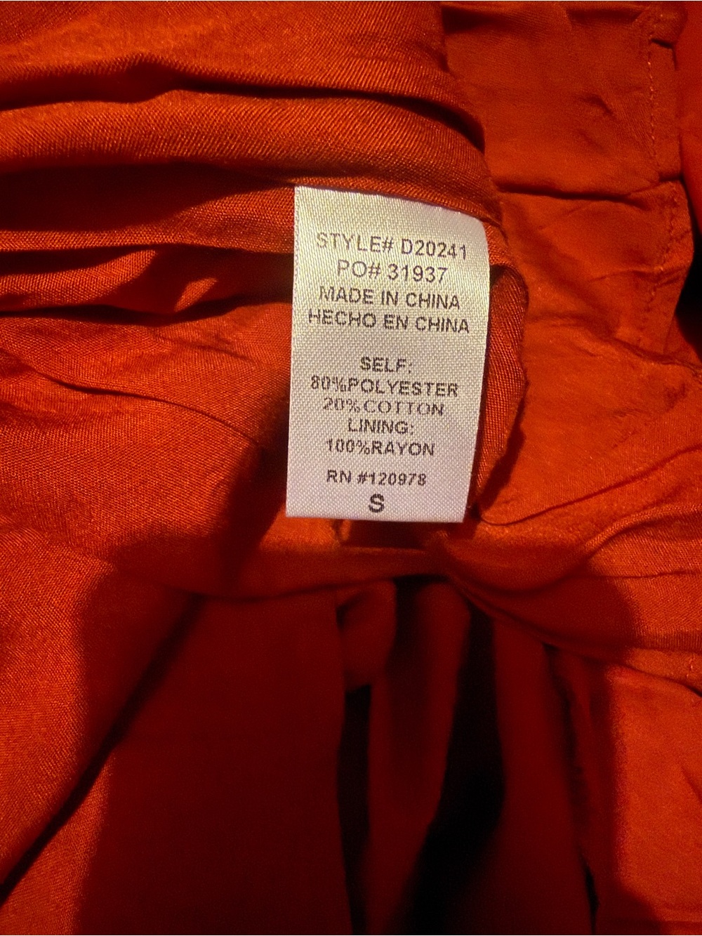 ☀️ Entro Rust Orange Ruffled V-Neck Dress - Picture 6 of 7
